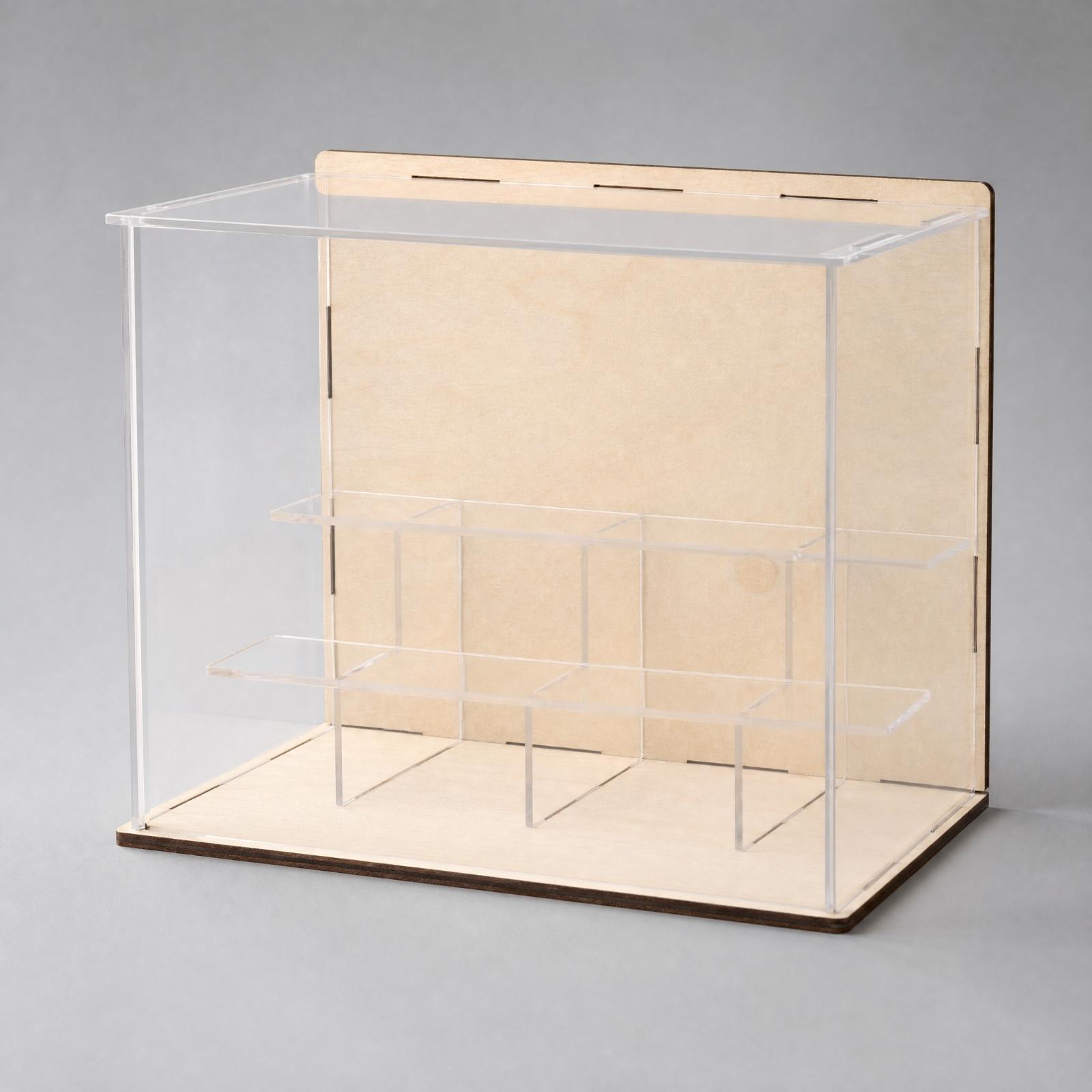 Display Case Acrylic - Acrylic Display Case with Wood Base
