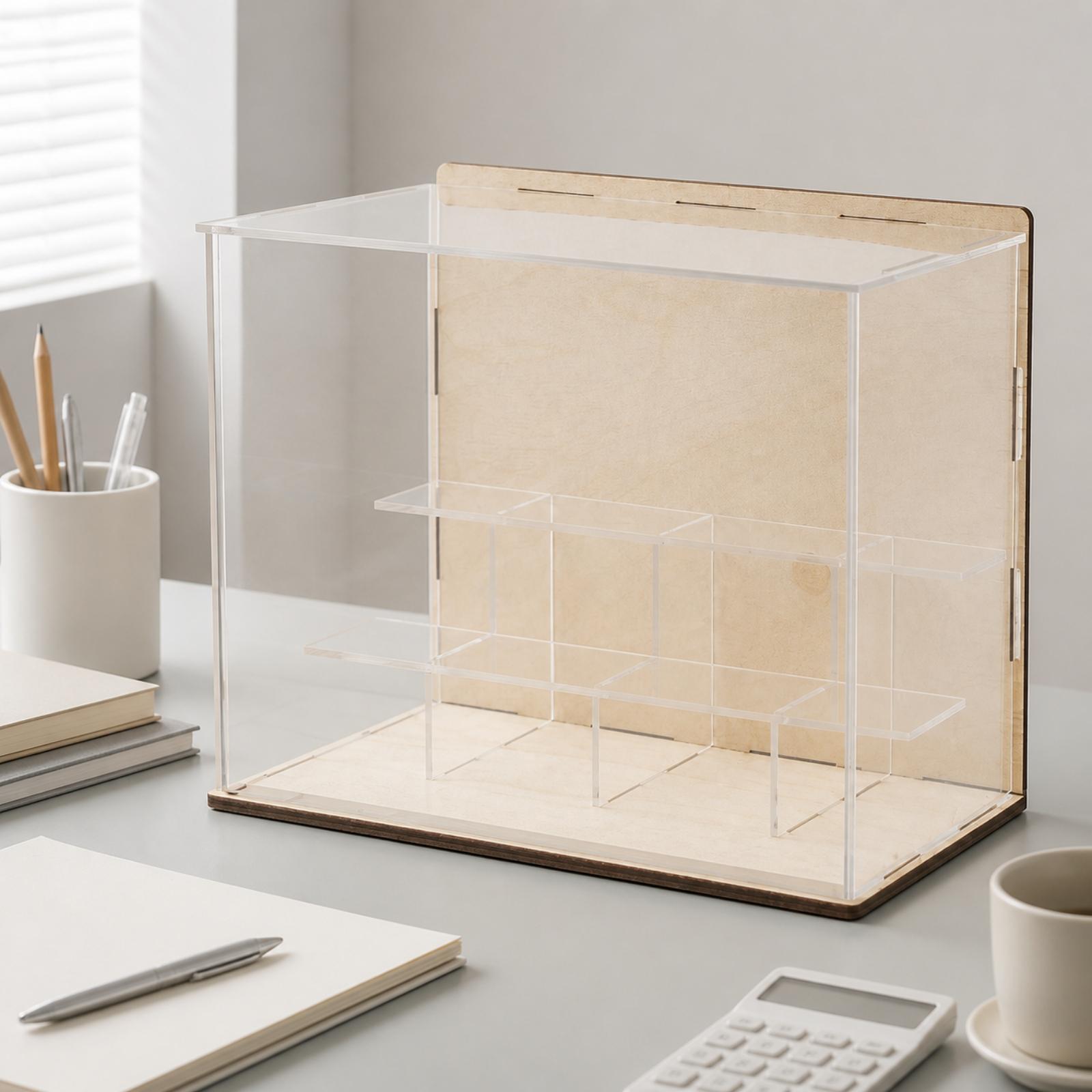 Acrylic Display Case with Wood - đánh giá và giá Display Case Acrylic
