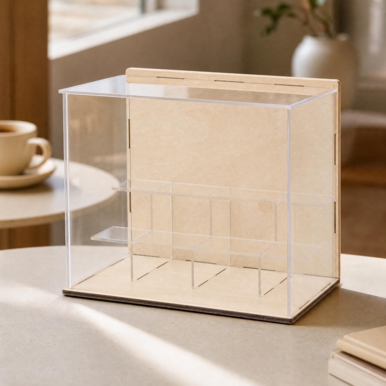 Acrylic Display Case with Wood - đánh giá và giá Display Case Acrylic